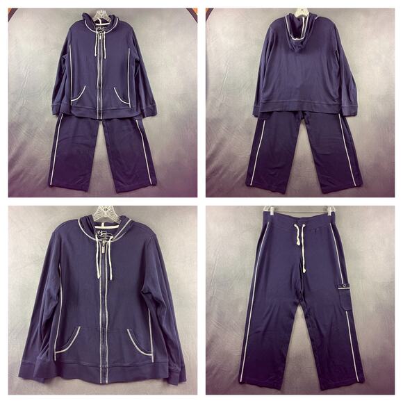 V Sport by Venezia Womens 14/16 Hooded Track Suit Athletic Wide Leg Plus Size - Picture 1 of 13